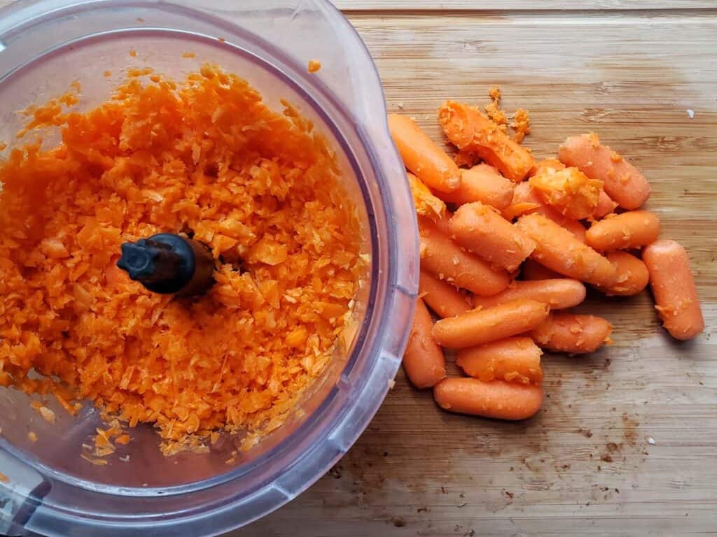 carrots shredded in a food processor