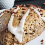 close up of a browned butter pecan scone