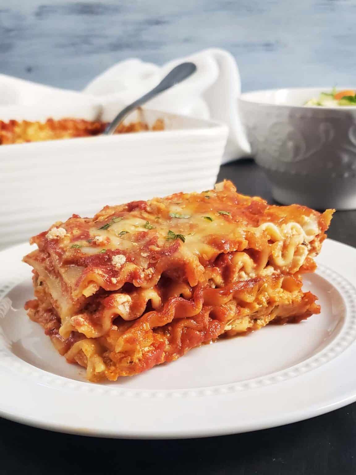 Homemade Four Cheese Lasagna with Ricotta and Cottage Cheese