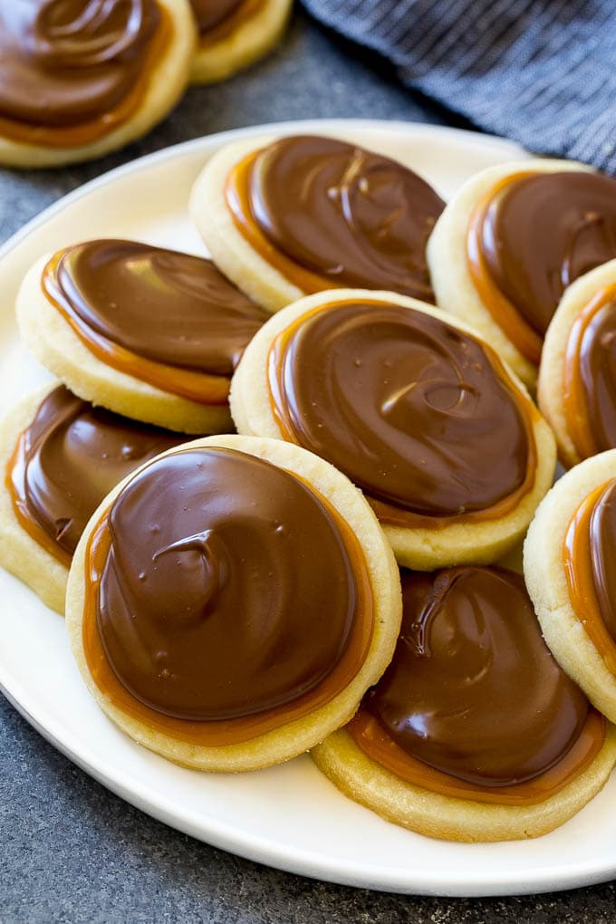 twix cookies on a white plate