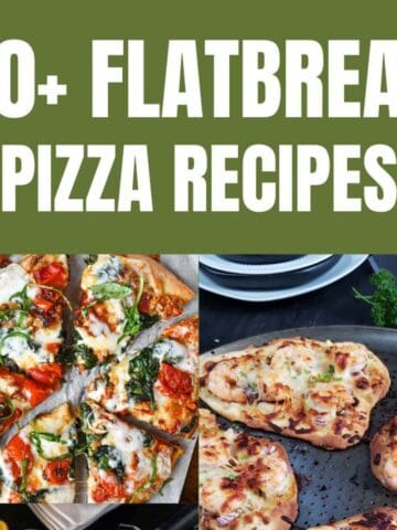 Collage of flatbread pizzas.