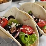 Close up of a pork taco.