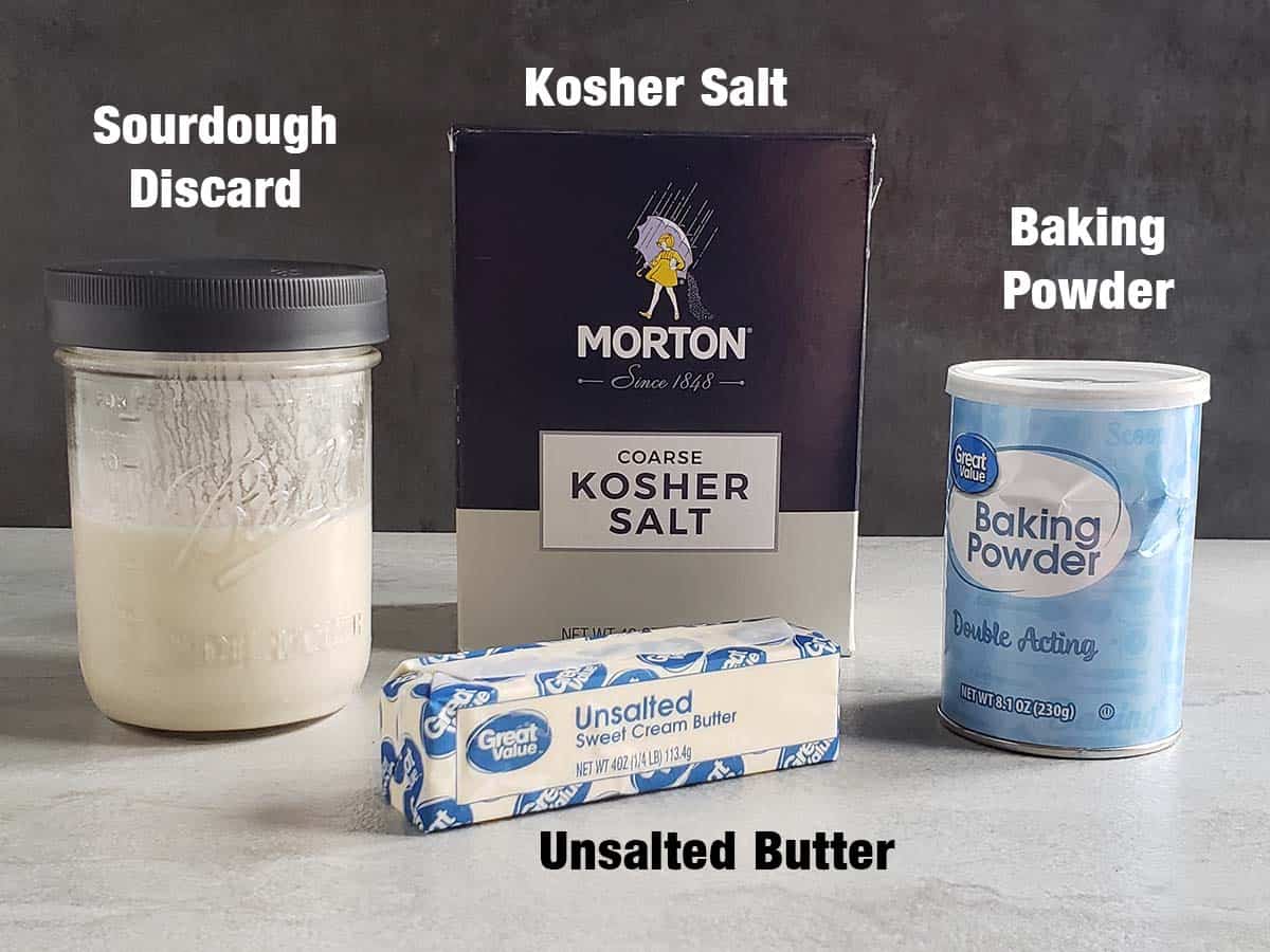 Sourdough cracker ingredients.