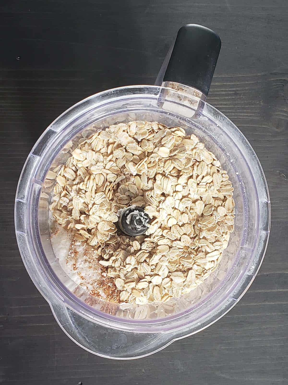 Oatmeal in a blender.