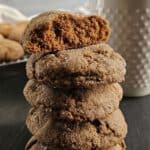 Stack of molasses cookies.
